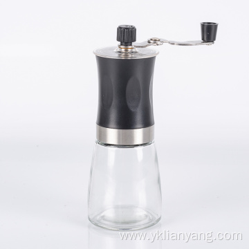 manual stainless steel coffee grinder with glass bottle